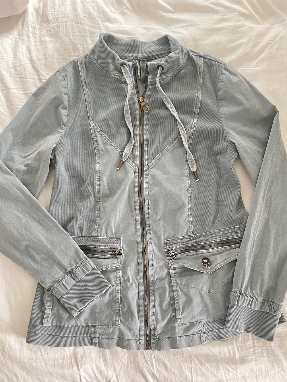 XCVI Light Grey Utility Zip Jacket